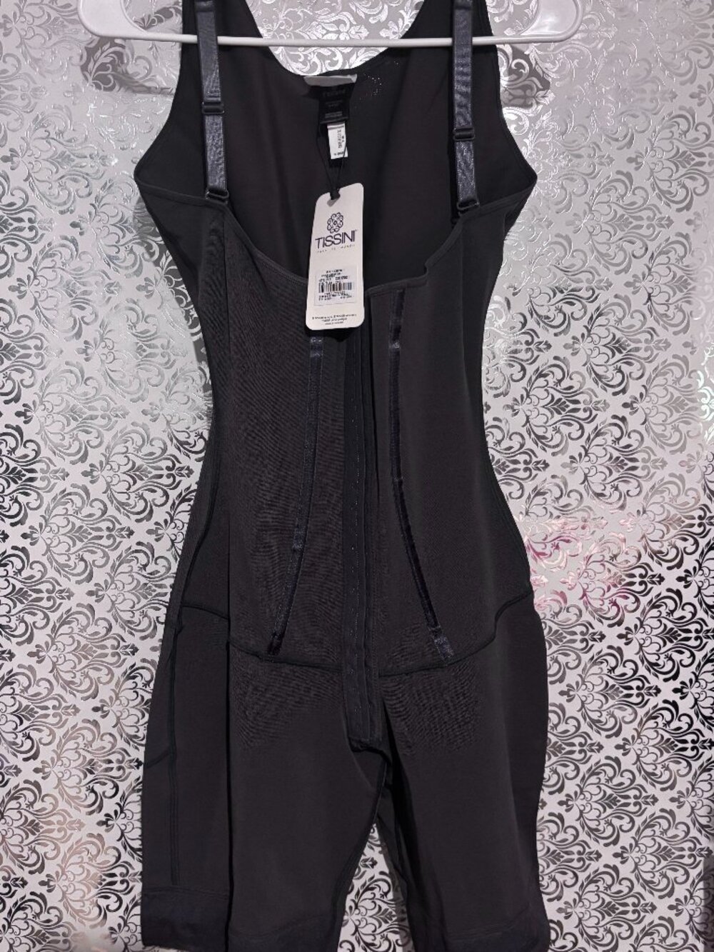 NWT Tissini Faja Colombiana Body Shaper Mid Thigh Open Bust - Charcoal Black